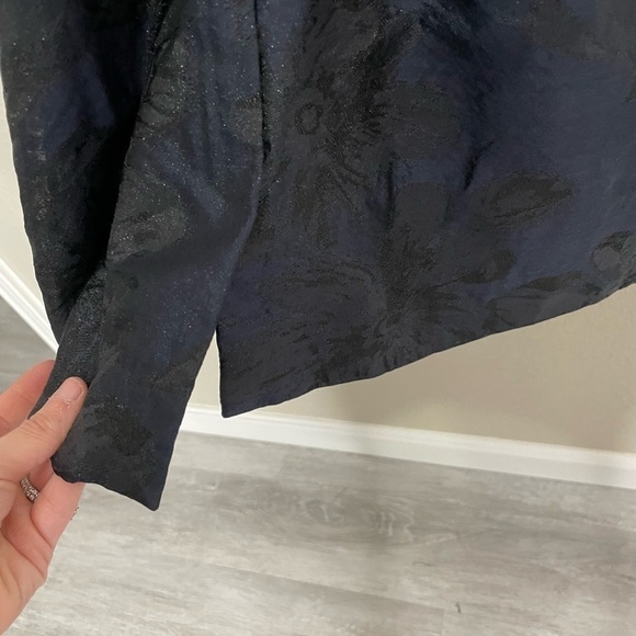 Vera Wang White Navy Black Bow Bodice Strapless Form Dress 6 - Picture 8 of 8